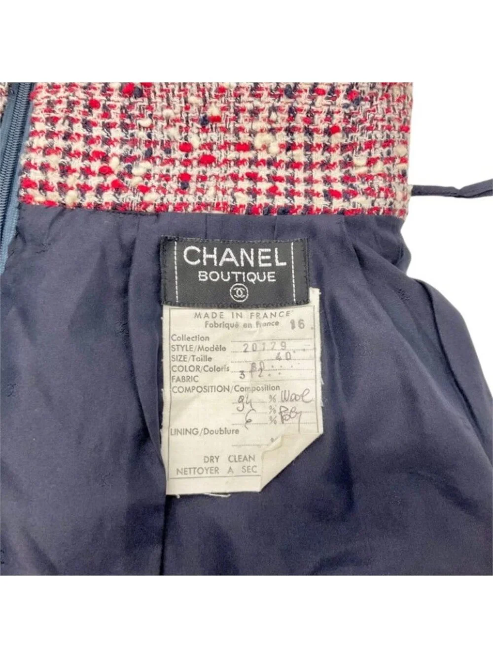 Chanel Red Tweed Middle Skirt